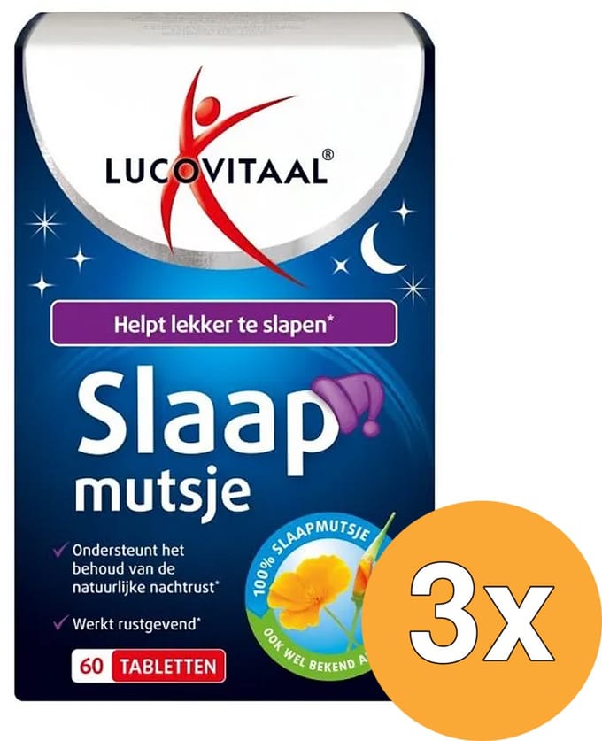 3x Lucovitaal Slaapmutsje (60 Tabletten)
