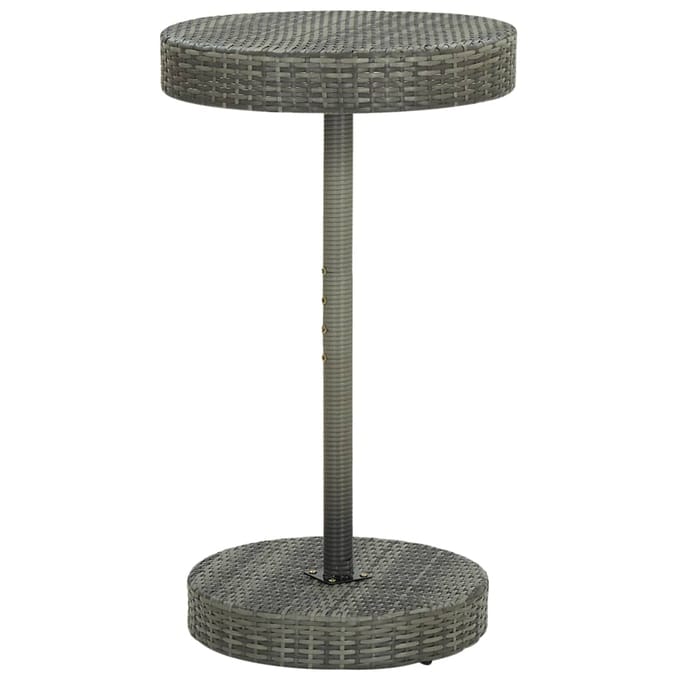 vidaXL - 3-delige - Tuinbarset - met - kussens - poly - rattan - grijs