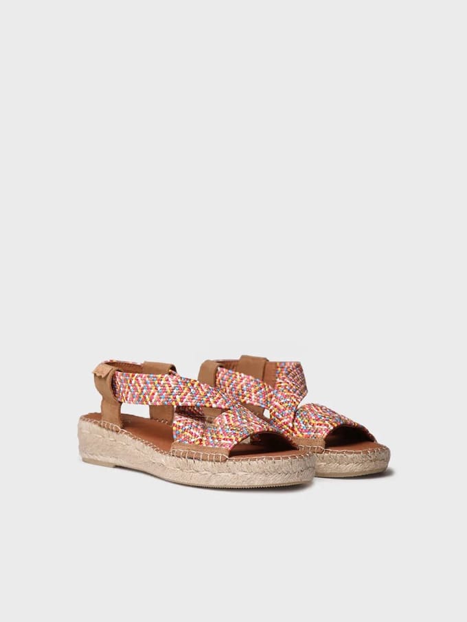 Open espadrille voor dames met veelkleurig elastiek | ELIANA