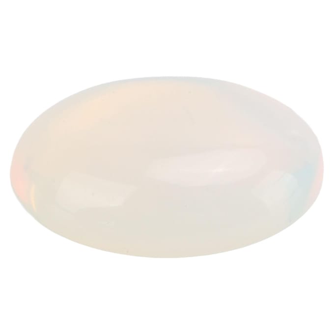 20 stuks Opaal Flatback Cabochon Steentjes met Glad Oppervlakte, Mooie Ovale Stenen voor het Maken van Sieraden white