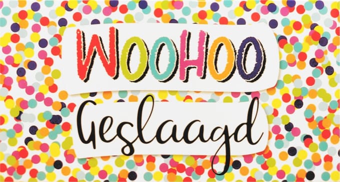 Kaart - Geslaagd - SGP14-C - Woohoo geslaagd