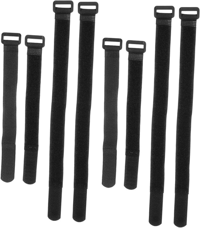 Fietsendrager Strap - Fixatiebanden Nylon - Bagage Vervoeren - Quick Release - 8 Stuks - Zwart