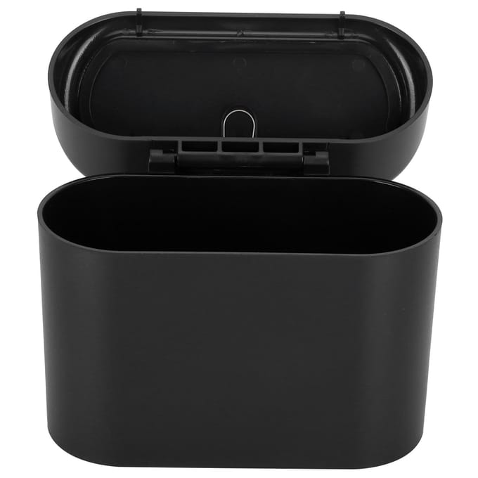 Auto Prullenbak Draagbare Hangende Afvalbak met Deksel Voertuig Interieur Accessoire Zwart black