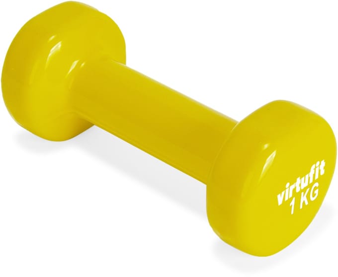 VirtuFit Vinyl Dumbbell 1 kg - Geel