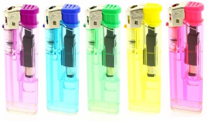 Prof Moderne gasaansteker - navulbaar - kinderbeveiliging - 18 gram - diverse kleuren