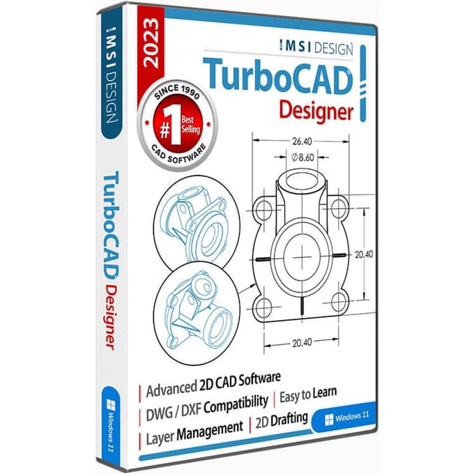 TurboCAD 2023 Designer Jaarlijkse Licentie Duits