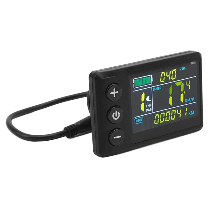 Compteur de vélo électrique avec écran LCD ABS, étanche, écran couleur LCD S866 black