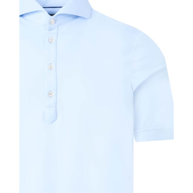 John Miller Slim-Fit Hyperstretch Short Sleeve Button-Polo Licht Blauw / male