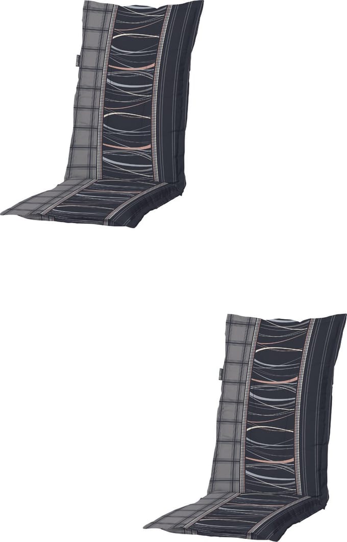 Madison - Tuinkussens - Lage Rug - 2st - Lines Grey - 105x50cm - Grijs