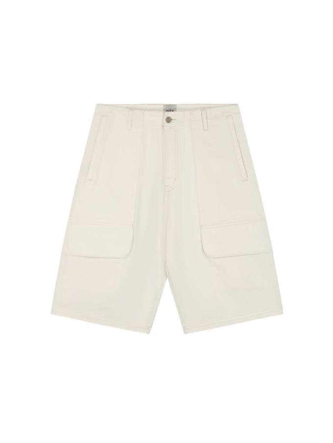 Broek Corto Uomo Canvas Cargo Shorts Cream