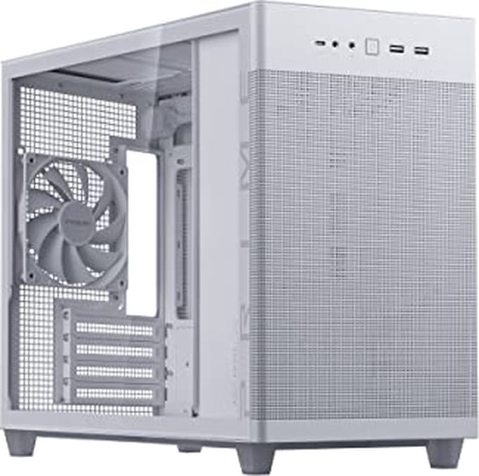 Asus PRIME AP201 - Computerbehuizing - Wit - Mini-ITX - Met Venster