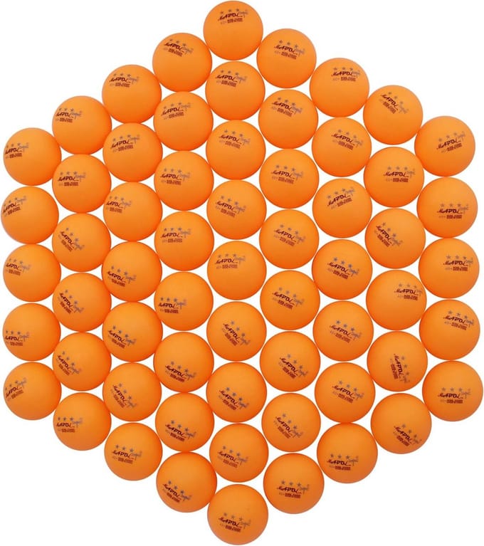 60 Stuks Oefen Tafeltennisballen 3-Ster 40mm - Gemengde Kleuren