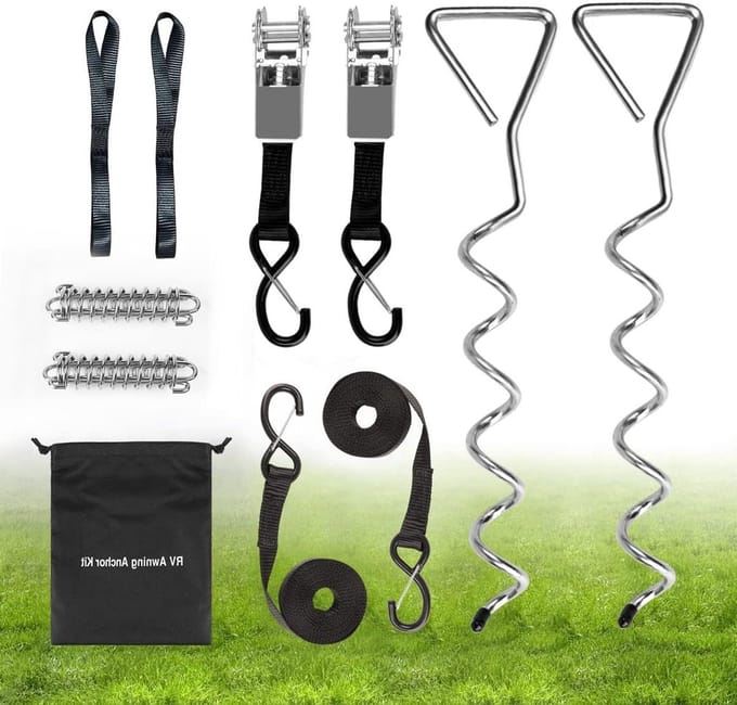 Heavy Duty RV Luifel Tie Down Kit, Campers Luifel Ankers Accessoires