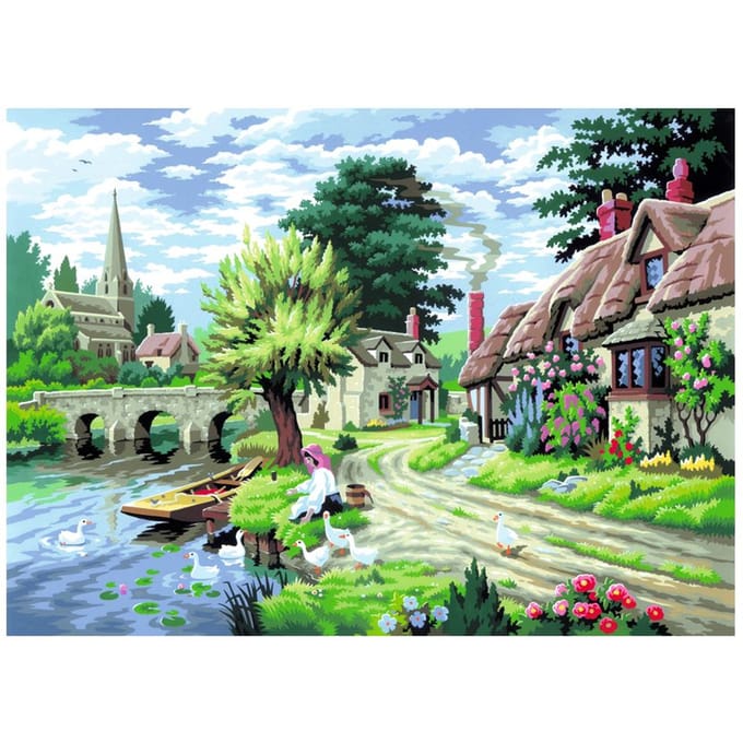 Schilderen op nummers "Op de rivier", 30 x 40 cm