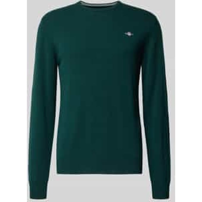Gebreide pullover van zuivere lamswol met ribboorden