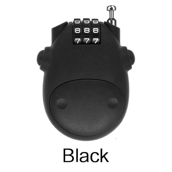 Serrure antivol pour casque de moto, câble en acier, serrure à combinaison rétractable, 1 pièce noir
