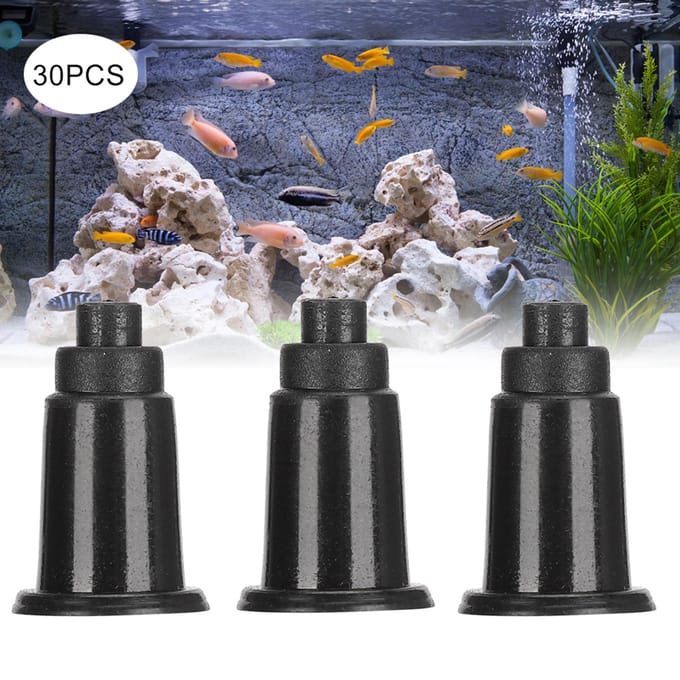 30 STKS Plastic Verstelbare Hoogte Aquarium Bodemfilterplaat Beugel Vistentanks Filtratierooster zwart