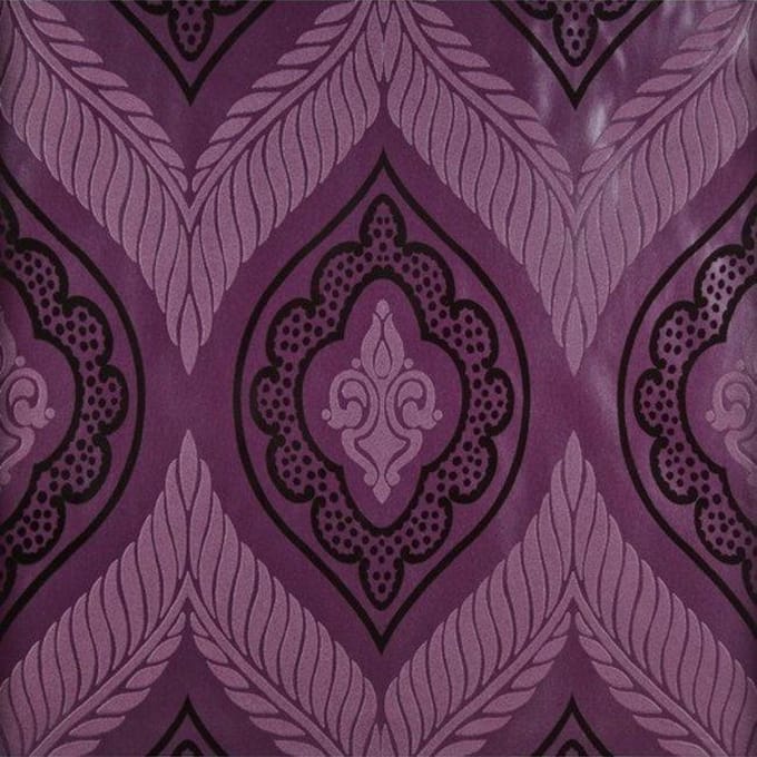 Dutch Wallcoverings - Schuimvinyl dessin paars/zwart