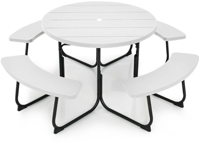 Picknicktafel - Kinderen - Tuintafel - Multifunctionele Picknick tafel - Speeltafel - Geschikt voor Buiten - Wit