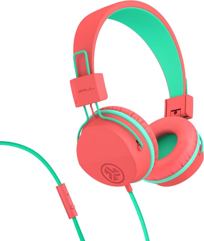 Kinder Hoofdtelefoon - Bedraad On-Ear - Veilig Luisteren - Volume Limiter - Opvouwbaar - Perzik