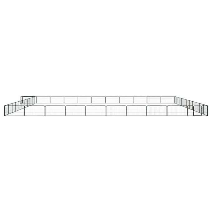 vidaXL Hondenkennel 44 panelen 100x50 cm gepoedercoat staal zwart