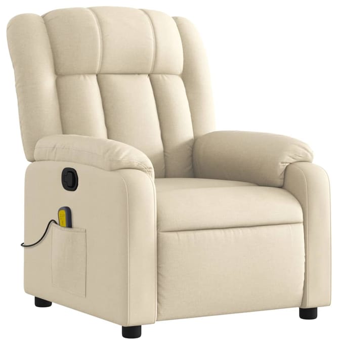 vidaXL Massagestoel met crèmekleurige stof