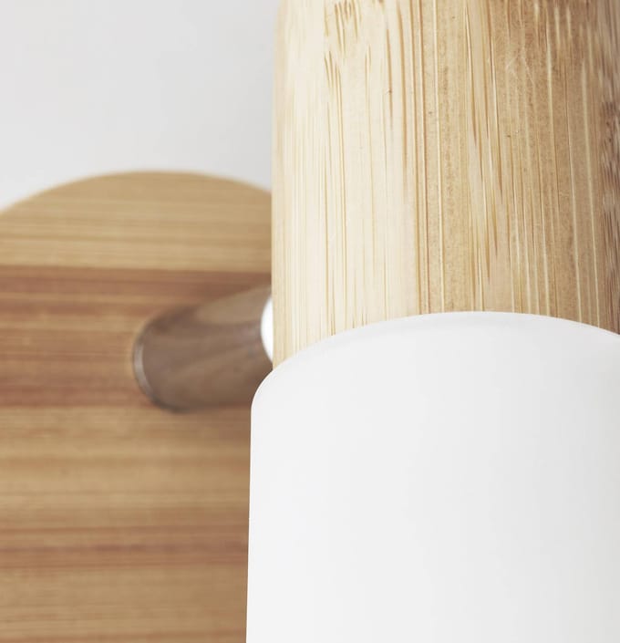 Brilliant Babsan wandspot, Ø 10 cm, licht hout, bamboe