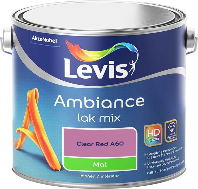 Levis - Ambiance Lak Mat Mix - Clear Red A60 - Mengverf - 2,5 L