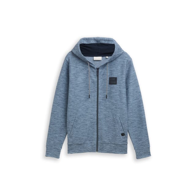Tom Tailor - Vest met Capuchon - Heren - M - Blauw - Katoen - 1049516