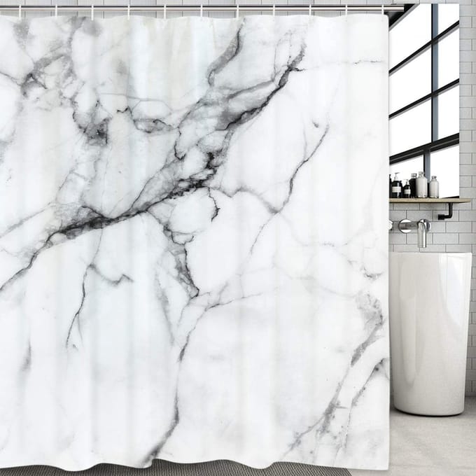Solidchoice - Waterdichte Douchegordijn met Marmerprint, 180 x 200 cm