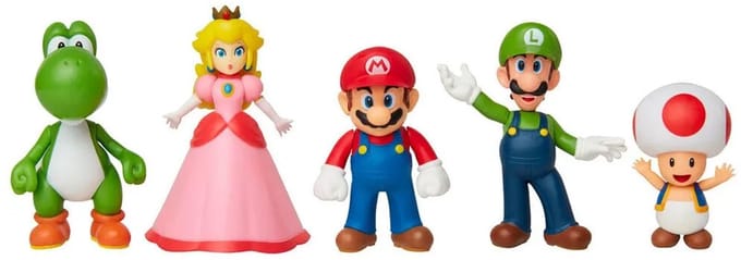 Nintendo Super Mario & Friends verzamelbare figuurtjes, 5-pack, meerkleurig, plastic, unisex