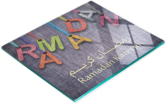 Keukenplank van gehard glas met decoratieve Ramadan Kareem-afbeeldingen, 60x52 cm