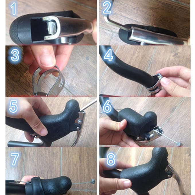 1 paar aluminium racefiets drop bar remhendels antislip fietsremmen handvat Black black