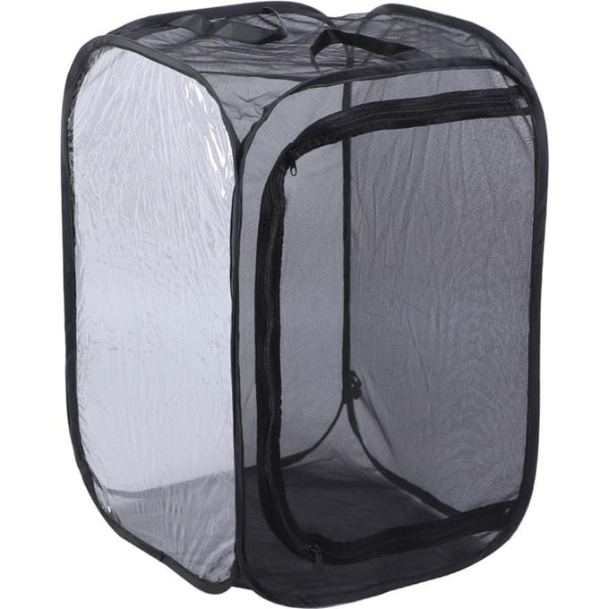 Zwarte Opvouwbare Inklapbare Geventileerde Insecten Lichtdoorlatende Mesh Kooi Huis gray