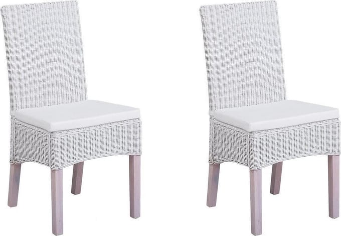 ANDES - Eetkamerstoel - Gebroken wit - Rotan