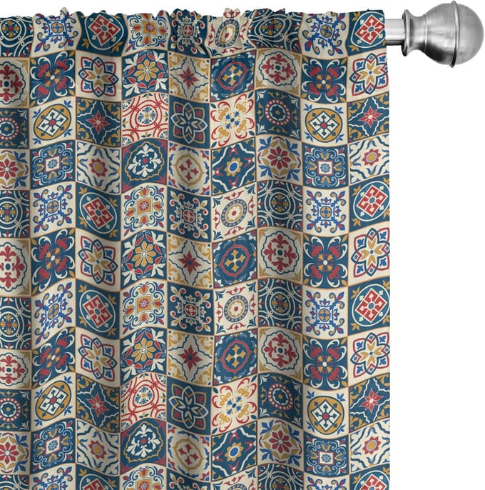 ABAKUHAUS Gordijnen – Marokkaanse 2-delige set 75x225 cm – Microvezel