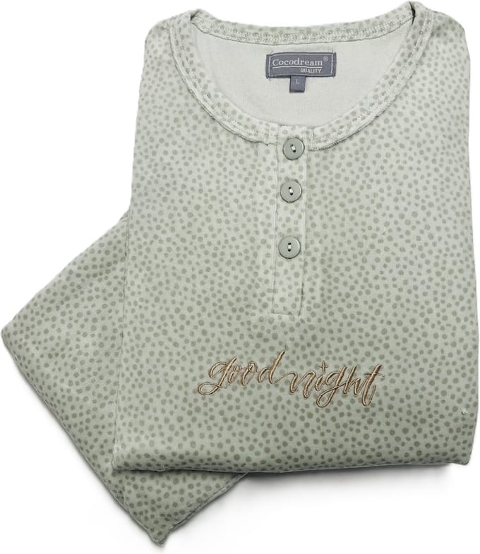 Cocodream velours dames pyjama - grijs groen - maat L