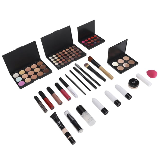 Multifunctionele Make-up Kit Cosmetische Oogschaduw Lipgloss Concealer Set met Cosmetische Tas black