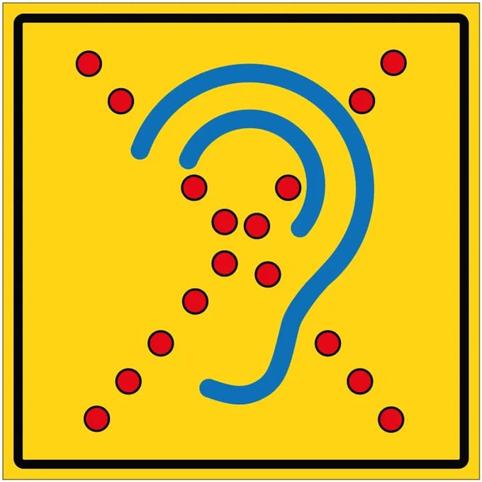 Limited hearing sticker | 40 x 40 cm
