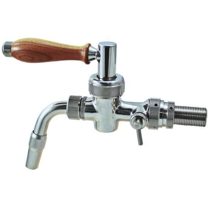 Lindr Side Pull Nostalgie bier compensatiekraan van roestvrij staal voor Tsjechisch Pilsner schuim, 350x200x150 mm