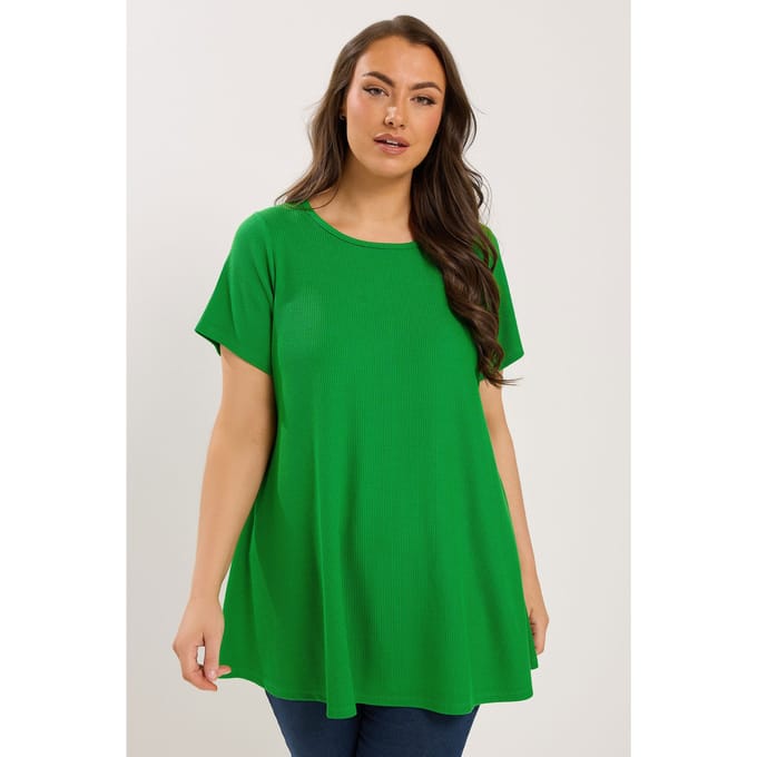 Yours Groene Geribbelde Swingtop Size 48