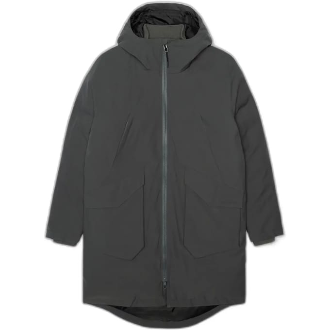 Lange technische raglan parka met wattering Revolution Sorona