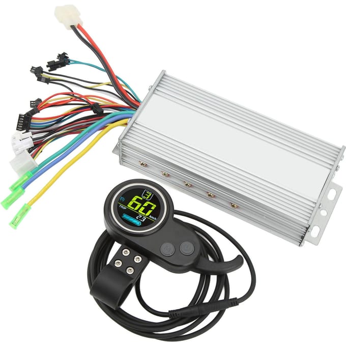 1000W 36V 48V Borstelloze Snelheidsmotorcontroller LCD Rond Display met Duimgashendel voor Elektrisch white