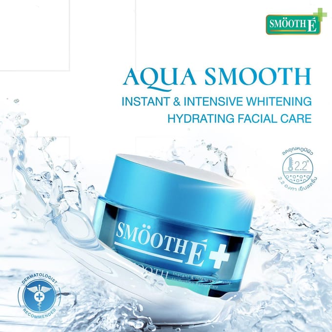 Smooth E Aqua Smooth Soin du visage hydratant blanchissant instantané et intensif 40 g. - Thaï 40 g. bleu