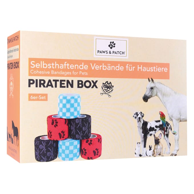 6x PAWS & PATCH zelfklevende plakdoos piraat hond