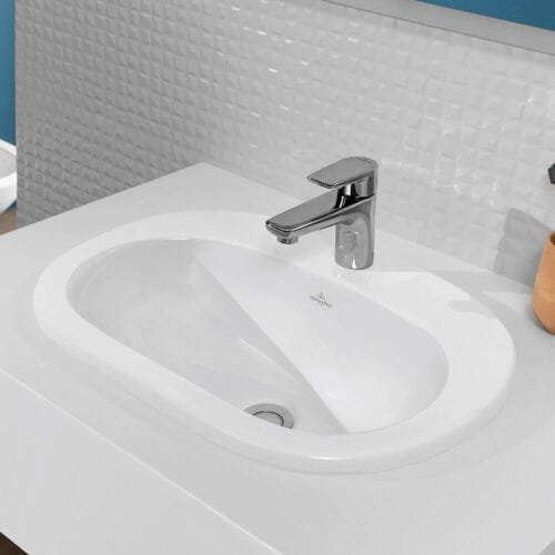 Villeroy & Boch O.novo inbouwwastafel - 56x40.5cm - 1 kraangat - overloop - wit