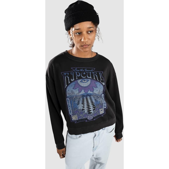 Rip Curl Slow Down Relaxed Crew Sweater zwart