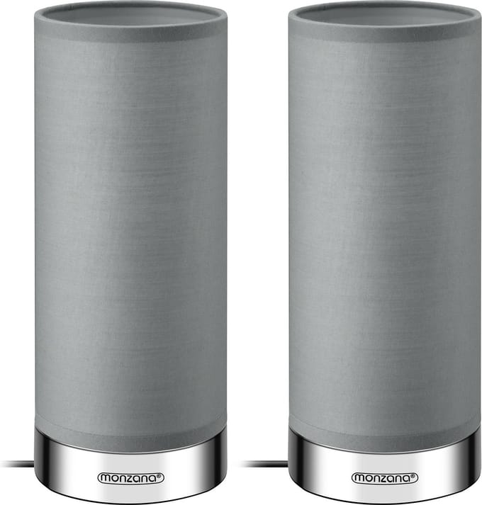 Monzana Tafellamp 2 Stuks LED – Dimbaar E14 - Chroom Grijs
