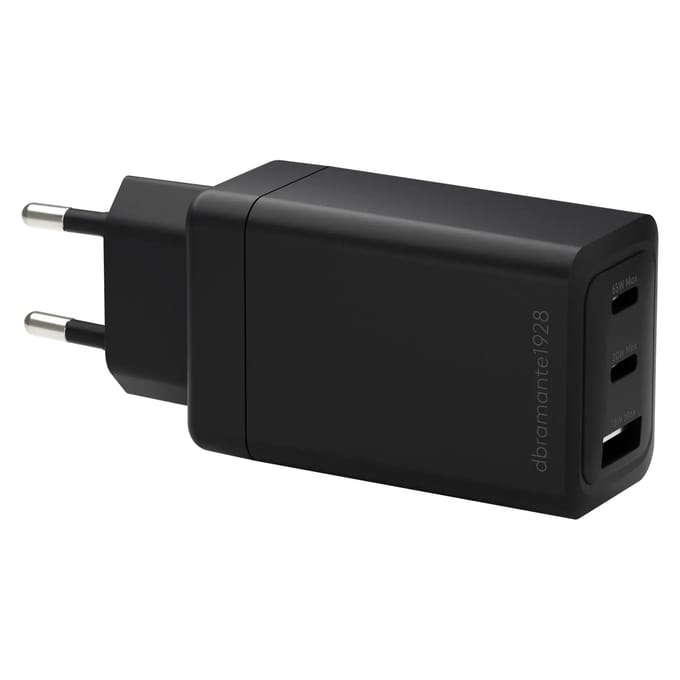 dbramante1928 Re-charge Oplader 2x USB-C 65W en USB-A 18W - Zwart
