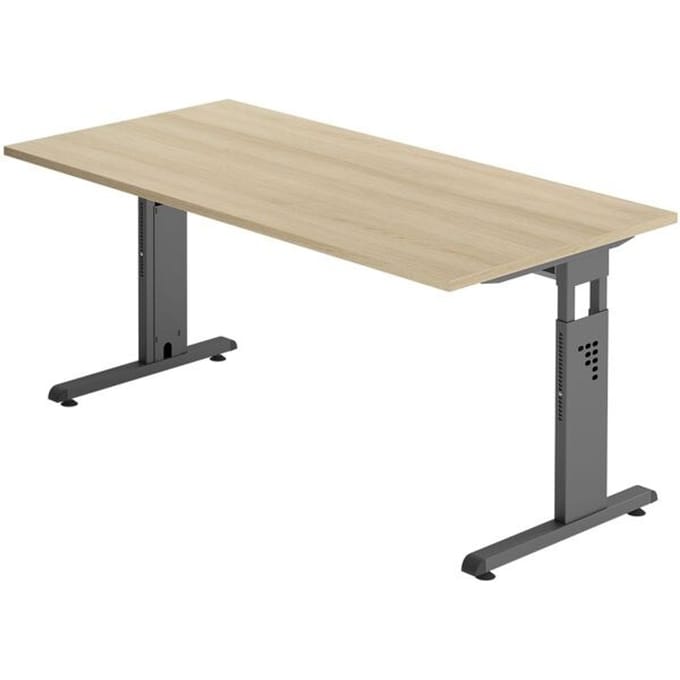 MEGA 16 G | Bureau - 160 x 80 Tafelhoogte I In hoogte verstelbaar Eiken/Grafiet